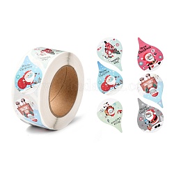 Weihnachtsthema tränenrolle sticker, selbstklebende Geschenkanhänger aus Papier, für die Partei, dekorative Geschenke, Weihnachtsmann, 6.3x2.8 cm