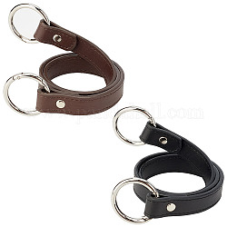 2Pcs 2 Colors Imitation Leather Bag Handles, with Alloy Spring Clasps, for Bag Straps Replacement Accessories, Mixed Color, 67.5x1.85x0.4cm, 1pc/color