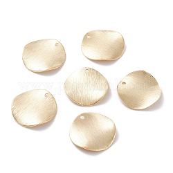 Brass Charms, Flat Round, Real 24K Gold Plated, 18x1mm, Hole: 1.4mm