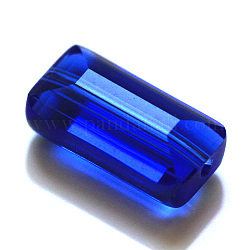 Imitazione branelli di cristallo austriaco, grado aaa, sfaccettato, rettangolo, blu, 6x12x5mm, Foro: 0.7~0.9 mm