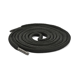 Cordón de poliéster con cordón, para accesorios de ropa, negro, 1300x5mm