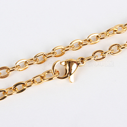 304 catena portacavi in acciaio inossidabile per la realizzazione di collane, con chiusure moschettone, placcatura di vuoto, oro, 23.6 pollice (59.9 cm)