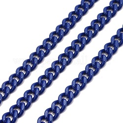 3.28-футовая окрашенная латунная бордюрная цепь, витая цепь, несварные, Marine Blue, 6x5x2 мм