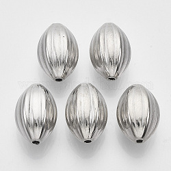 Ccb perline di plastica, perline ondulate, ovale, platino, 18.5x13x11.5mm, Foro: 1.8 mm