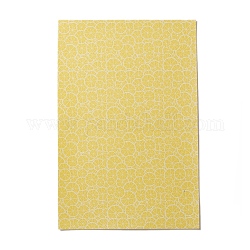 Pu-Leder Stoff, Bekleidungszubehör, für DIY, Zitronen-Muster, dunkelgolden, 30x20x0.1 cm