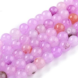 Natürliche weiße Jade Perlen, Runde, gefärbt, Farbig, 10 mm, Bohrung: 1.2 mm, ca. 38 Stk. / Strang, 14.96'' (38 cm)