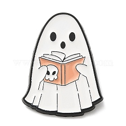 Эмалированная булавка с призраком на тему Хэллоуина, электрофорезная черная брошь из цинкового сплава для рюкзака, одежды, книга, 31x23x1.5 мм