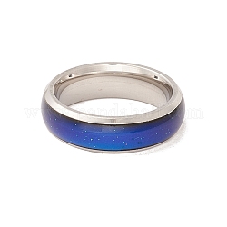 Gefühlsring, Epoxid-Fingerring mit glattem Band, Temperaturwechsel Farbe Gefühl Eisenring für Damen, Platin Farbe, uns Größe 6 1/2 (16.9mm)