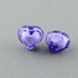 Transparent Acrylic Beads, Bead in Bead, Faceted, Heart, Indigo, 7x8x5mm, Hole: 2mm, about 3000pcs/500g