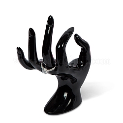 Présentoirs en plastique pour bagues à main, support organisateur de bijoux pour le stockage des bagues, noir, 9.3x5x16.5 cm