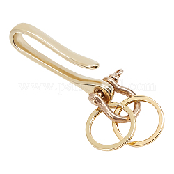 Pandahall Elite D-Ring-Ankerschäkelverschlüsse aus Messing, für Armbänder machen, Messing S-Haken Verschlüsse, Split-Legierung Schlüsselanhänger, golden, 25~60.5x15.5~25x2~8.5 mm, Bohrung: 2.5~5.5 mm