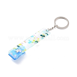 Ferroalloy, Plastic and Acrylic Keychain, Contactless Card Extractor, for Long Nail Card Extractor Keychain with Card Puller for Girls, Rectangle, Sky Blue, 15.5cm