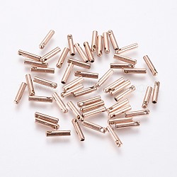 Revestimiento iónico (ip) 304 extremos de cable de acero inoxidable, tapas de los extremos, columna, oro rosa, 7x1.6mm, agujero: 0.8 mm, diámetro interior: 1 mm