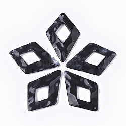 Pendentifs en acrylique, style de pierres fines imitation, cerf-volant, noir, 59x39x5.5mm, Trou: 2mm, environ 135 pcs/500 g