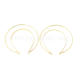 Fornituras de banda para el cabello de hierro, anillo doble, para lolita, accesorios de la corona, dorado, 180x175x4.5mm, diámetro interior: 150x118 mm