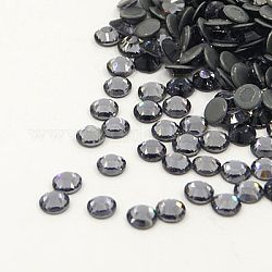Glas Hotfix Strass, Klasse AA, flache Rückseite und facettiert, Halbrund, schwarzen Diamanten, ss6, 1.9~2.0 mm, ca. 1440 Stk. / Beutel