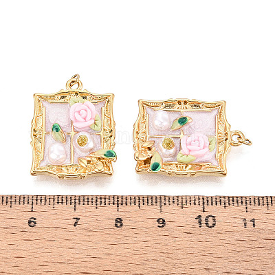 Подвески из нержавеющей стали 304 и эмалированной смолы ABS с имитацией жемчужного блеска STAS-T069-81M-1