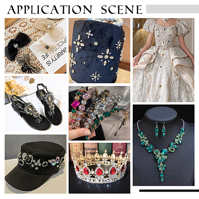 Ahademaker 80 шт. 8 цвета пришить со стразами RGLA-GA0001-06-1