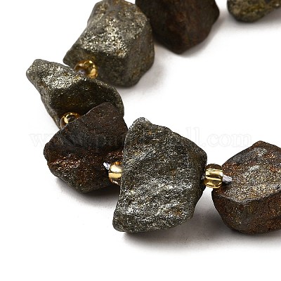 Нити бусин из необработанного натурального пирита G-Z087-A06-1