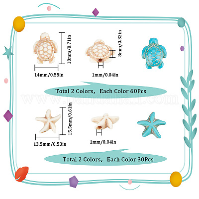 180 шт. 4 вида бусин из синтетического говлита G-SC0002-43-1