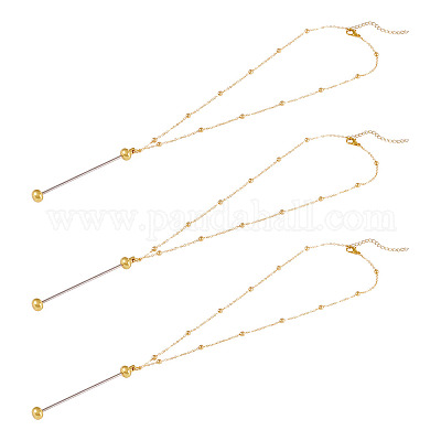 Изготовление ожерелья-цепочки из латуни с круглым шариком NJEW-TAC0019-1