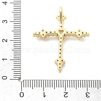 Латунные микропаве прозрачные подвески с фианитом KK-L228-01G-04-1