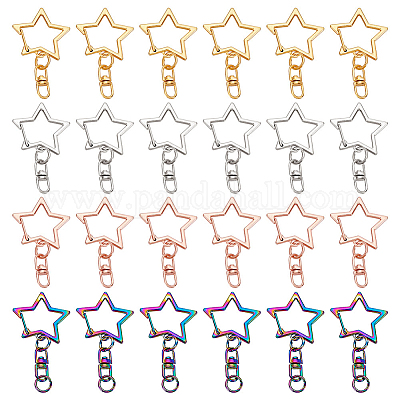 40 шт. 4 стиля сплава поворотные застежки карабин для шнурка FIND-GA0005-16-1