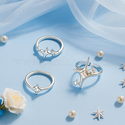 4 комплект из 2 колец из цинкового сплава RJEW-GO0001-13-1