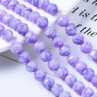 Непрозрачная выпечка окрашенные стеклянные бусы пряди EGLA-N006-004C-1