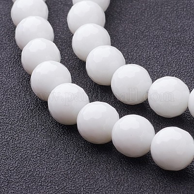 Synthétiques agate perles blanches de brins&nbsp;G-D419-10mm-01-1