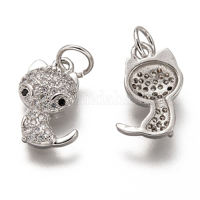 Латунные микропаве прозрачные кубические циркониевые подвески ZIRC-C020-47P-1