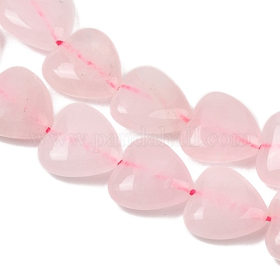 Сердце природного розовый кварц бисер пряди G-G632-03-1