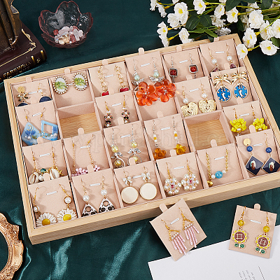1 комплект из 24-х деревянных органайзеров для ожерелий с бархатом NDIS-SP0001-02-1