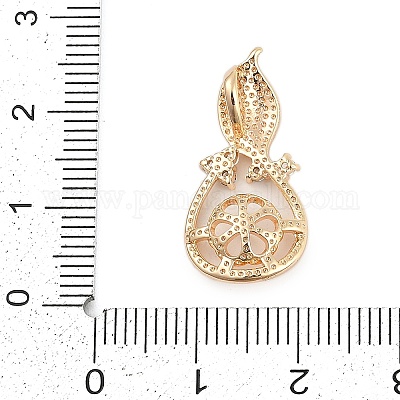 Латунные микро-паве прозрачные кубические цирконии европейские подвески-шармы KK-Q026-14G-1