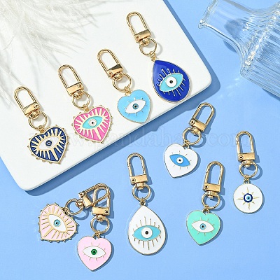 Подвеска-подвеска из сплава эмали в виде слезы со сглазом&nbsp;HJEW-YW00017-01-1