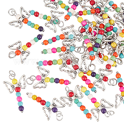 50 шт. подвески из окрашенных синтетических бирюзовых бусин FIND-UN0001-90-1