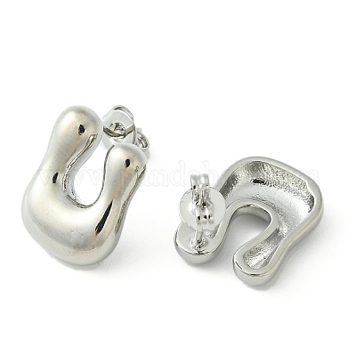 Серьги из латуни с покрытием стойки EJEW-S222-01P-U-1