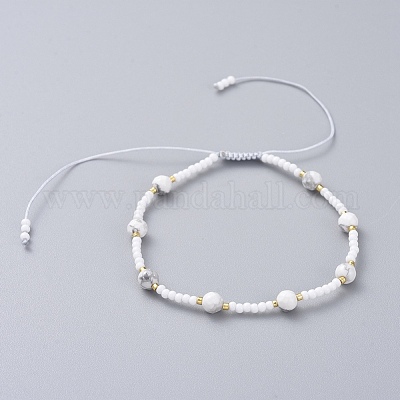 Регулируемые плетеные браслеты из бисера BJEW-JB04902-03-1