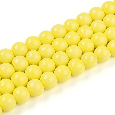 Запекание окрашенных непрозрачных стеклянных бусин GLAA-T032-P8mm-16-1