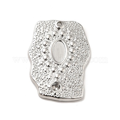 Подвеска-кабошон из нержавеющей стали 304 STAS-I197-004P-1