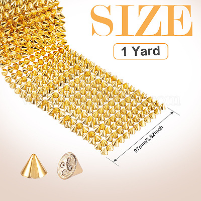 1 ярд 12-рядный смоляной шип-конус с плоской задней частью в стиле панк-рок FIND-TA0006-73B-1