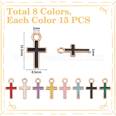 120шт 8 цвета сплава эмалевые подвески FIND-UN0007-73-1