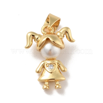 Латунные микропаве прозрачные подвески с фианитом KK-B059-12G-1