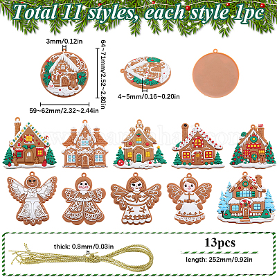 1 комплект рождественских пластиковых подвесок DIY-SC0026-46B-1