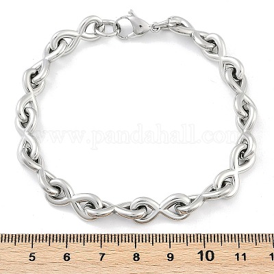 Браслеты из нержавеющей стали 304 с бесконечными звеньями для женщин и мужчин BJEW-F488-53D-P-1