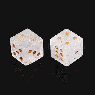 Кубики из натурального кварцевого кристалла с резными кубиками T144-07D-1