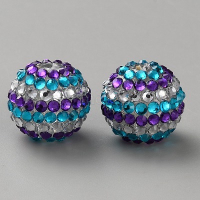 Бусины со стразами из смолы RB-WH0003-08C-1