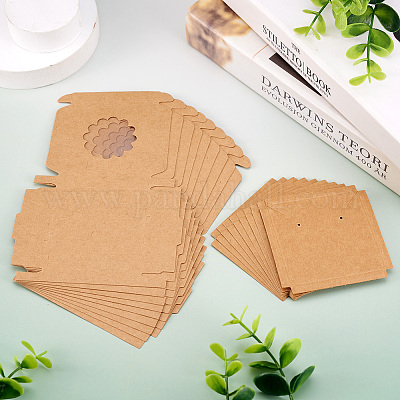 Квадратные коробки для хранения ювелирных изделий из крафт-бумаги CON-TAC0001-04A-1