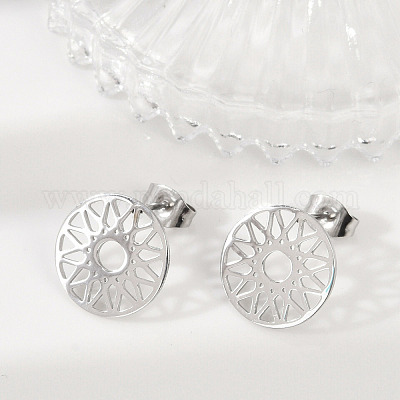 Серьги-гвоздики из нержавеющей стали 304 для женщин EJEW-Z089-11P-1