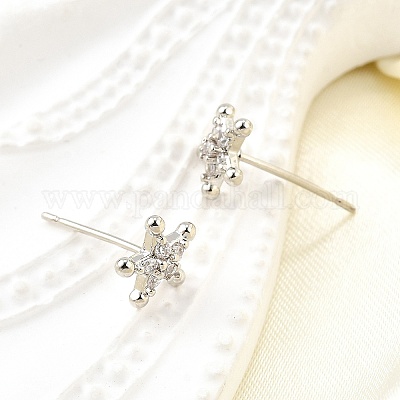 Серьги-гвоздики из циркония EJEW-M103-06P-1